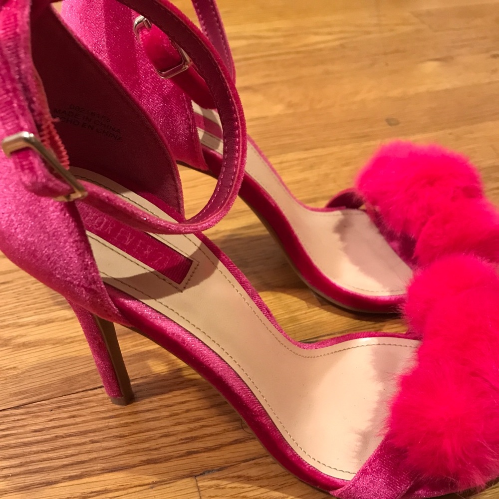 Hot Pink Pom Pom Stilettos
